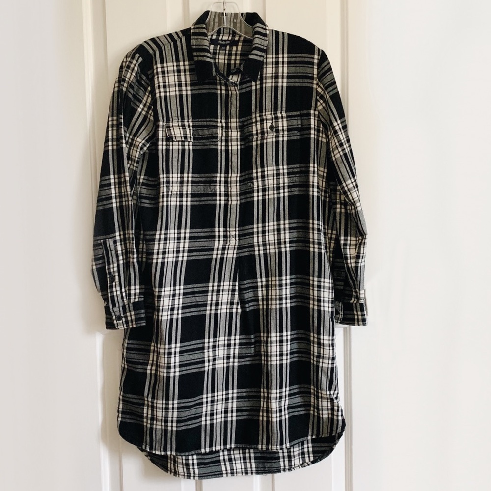 Madewell Flannel Daywalk Plaid Shirtdress